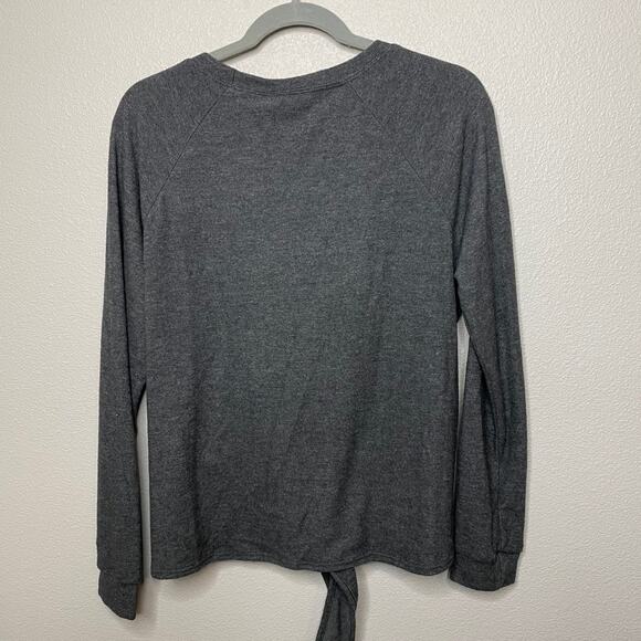Show Me Your Mumu Women Raven Tie Gray Sweater - Picture 4 of 7
